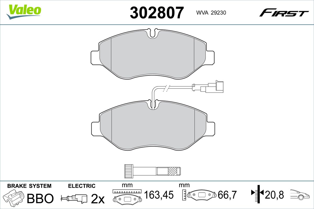 VALEO Fékbetét, mind 302807_VALEO